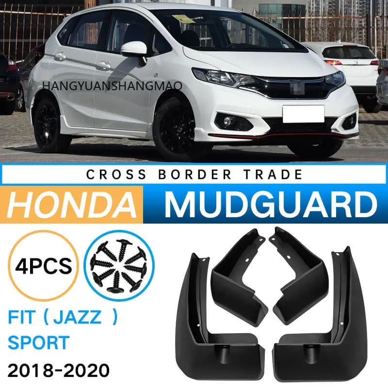 FOR Fit Honda Jazz Sport 2018-2020 Mud Flaps Tire Splash Guards Black 4PCS Exterior Car Accessories Fender Protector Perfect