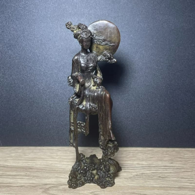 Imitation Bronze Moon Palace Fairy Chang'e Home Miniature Statue Home Office Entrance Feng Shui Ornament Crafts