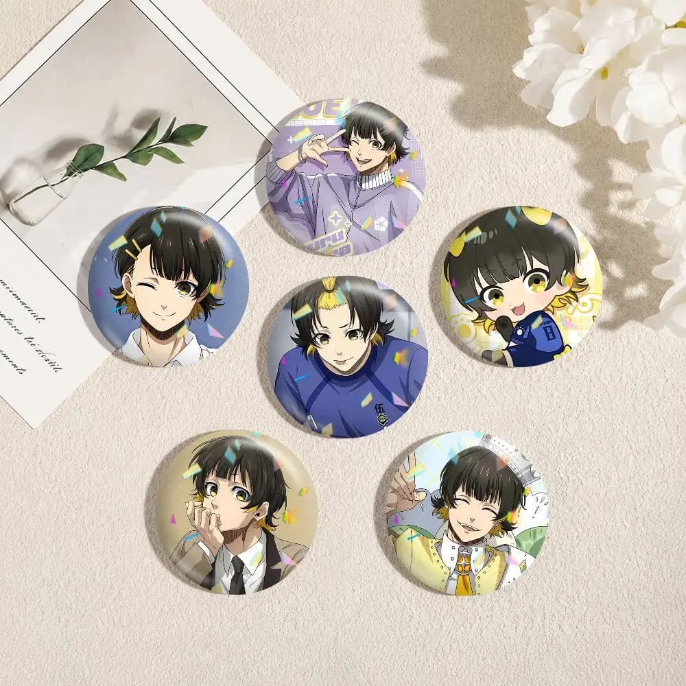 Bachira Meguru 25 32 44 58 75mm Badges Personalized Round Brooches Pins Accessory Gift