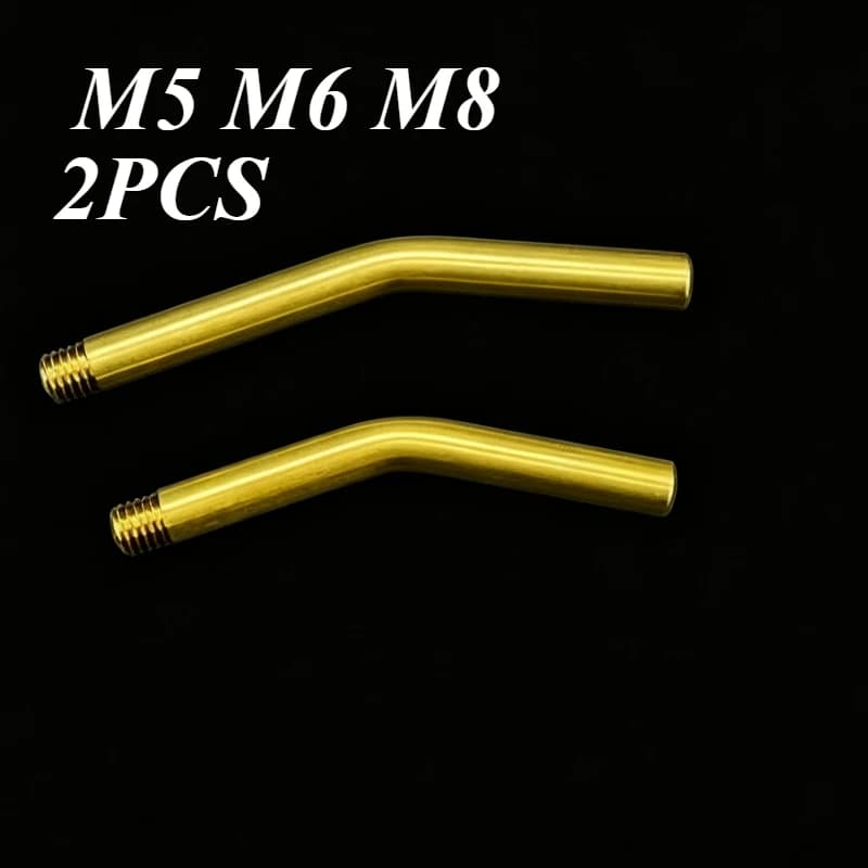 2PCS Rass Swan Neck Bent Tube Threaded Hollow Brass Pipe Extension Elbow Connector Fittings for DIY Lamp Chandelier Spray Nozzle
