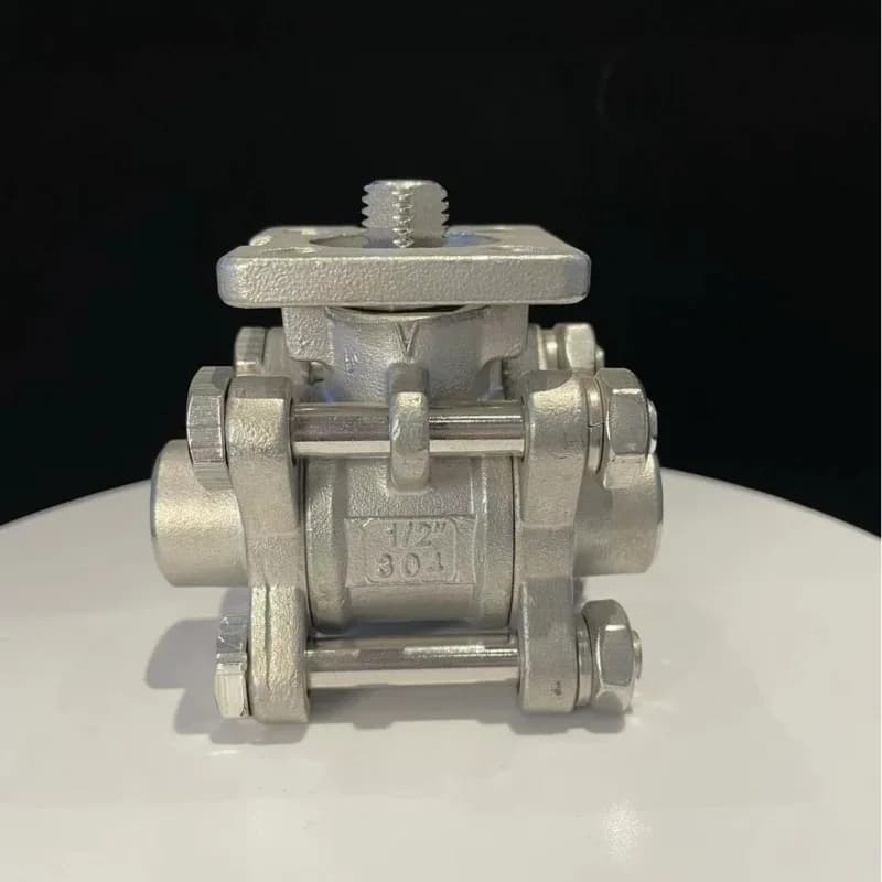 304 Stainless Steel Ball Valve Three-piece High Platform Butt Weld  Internal Thread Ball Valve Pneumatic