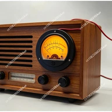 Round Black Analog Meter Head Retro Dial VU Meter Level Meter Voltmeter SO65 Yellow Backlight home  home