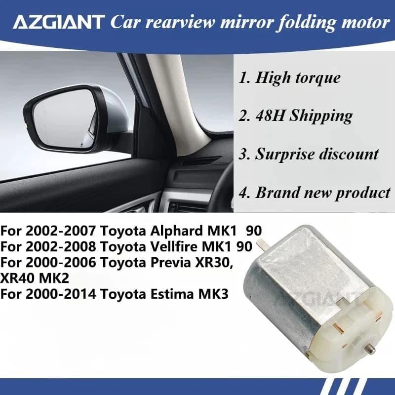 For Toyota Alphard MK1  90/Vellfire MK1 90/Previa XR30, XR40 MK2/Estima MK3 Car Auxiliary rearview folding mirror motor FC-280SD