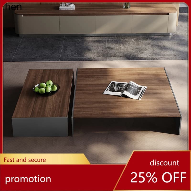 HT solid wood coffee table living room light luxury high-end sense home rectangular high-end atmosphere