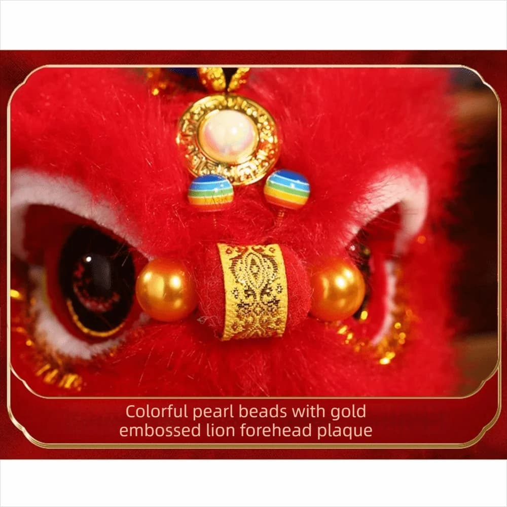 Ancient-style Handmade Lion Dance Cute Twisty stick Awakened Lion Soft Traditional Lion Dance Ornament Car Decoration