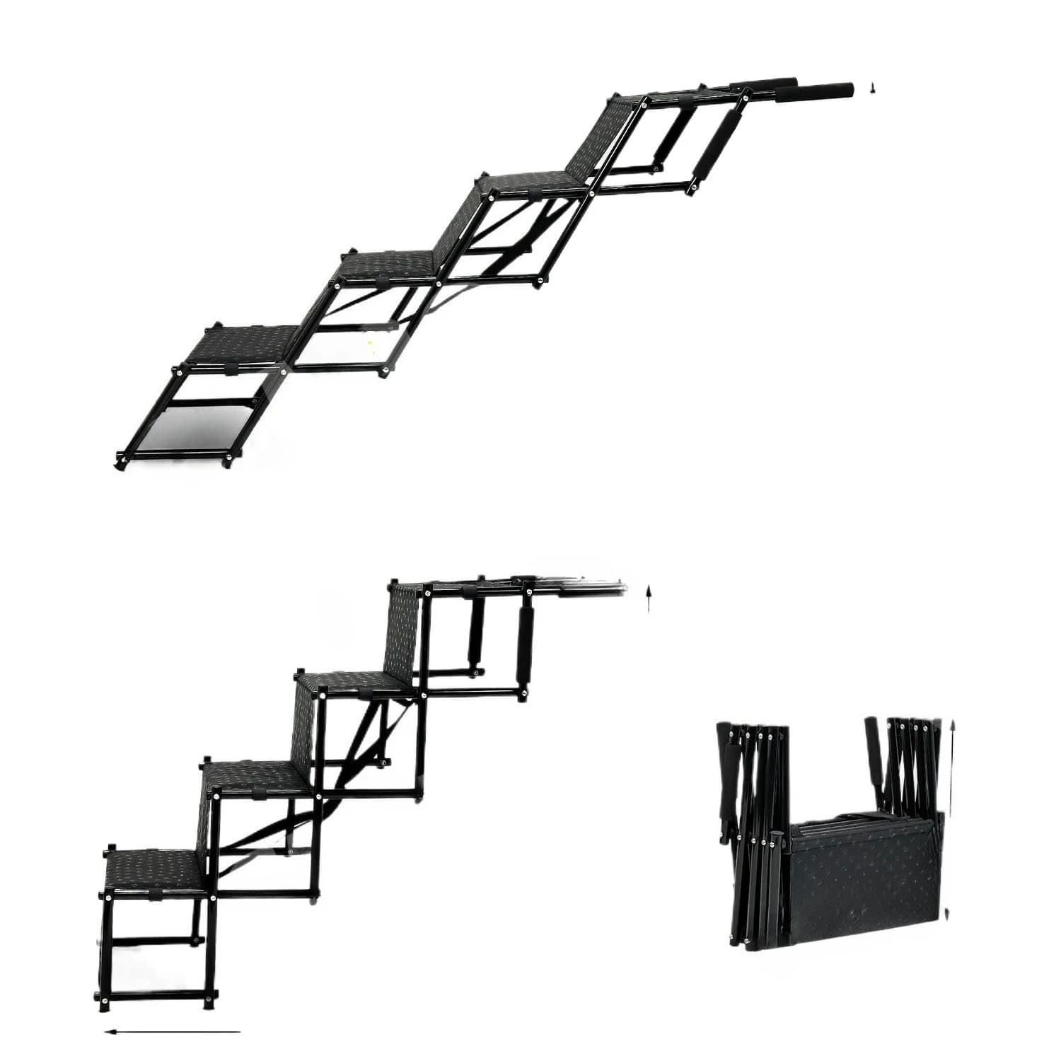 Portable Metal Foldable Dog Steps for Car SUV Pet Stairs Ladder Outdoor Travel