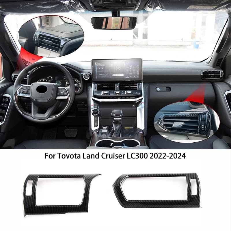 For Toyota Land Cruiser 300 LC300 2022-2024 Front Side AC Vent Decoration Frame Air Vent Bright Trim Modification Accessories