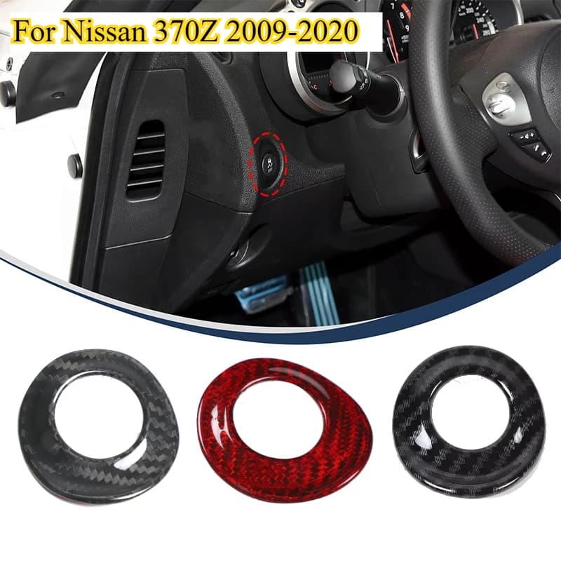 For Nissan 370Z 09-20 ABS Carbon Fiber Car Center Control Left Limited-slip Button Frame Cover Trim Interior Car Accessories