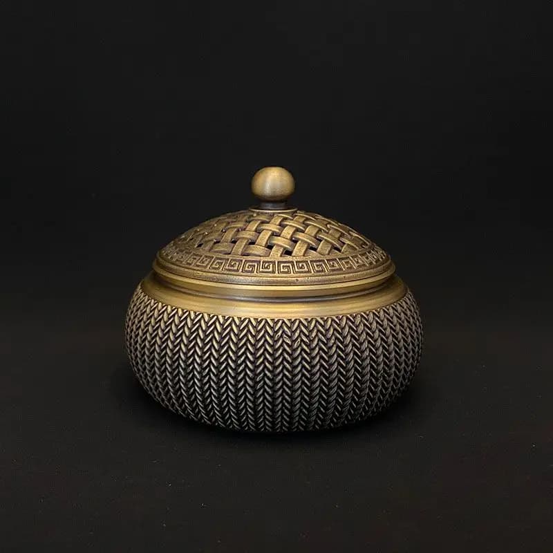 Brass Wheat Ear Stove Incense Burner Household Indoor Sandalwood Stove Decorative Metal Hollow Cover Stove