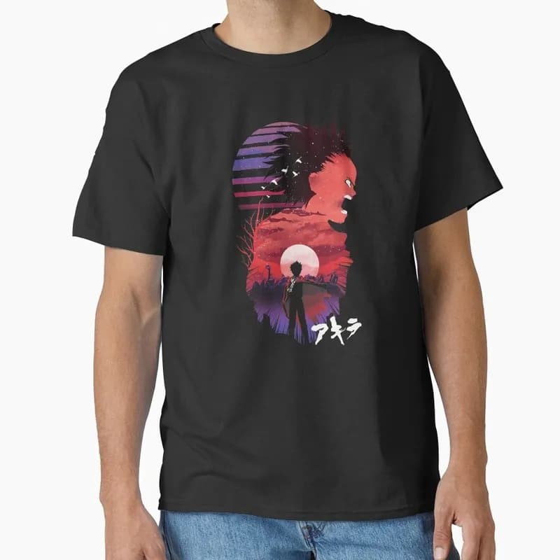 Akira Cyberpunk City Explosion Gift T‑Shirt Katsuhiro Otomo Retro Manga Shotaro Kaneda Neo‑Tokyo Anime Print Short Sleeve Tops