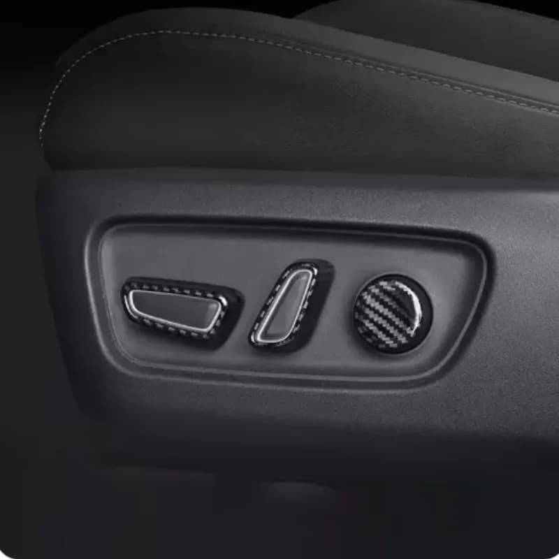 Car Seat Adjustment Button Cover Trim For Toyota Camry XV80 2024 2025 Carbon Fiber Interior Accessories