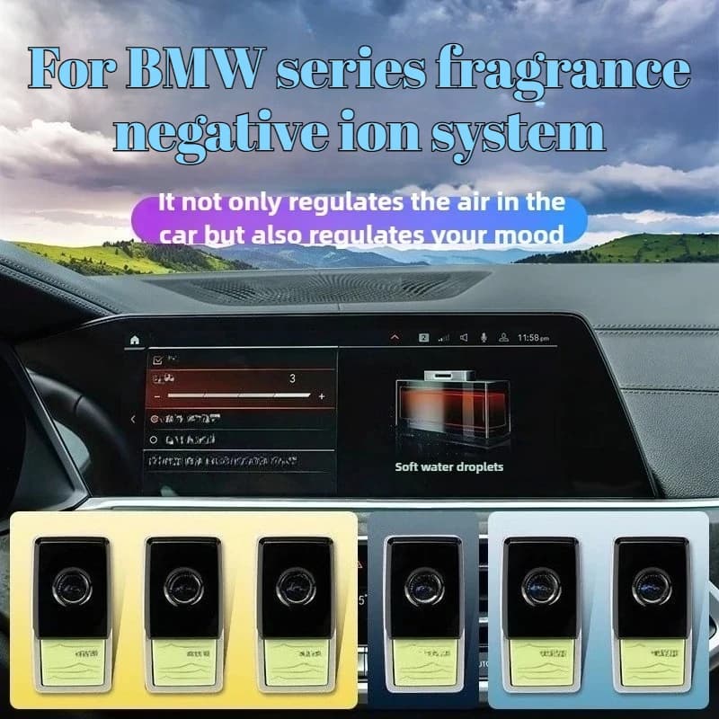 For BMW Car Air Vent Clip Perfume Holder + Refill Fragrance Oil Ambient Scent System Aromatherapy Diffuser Interior Accessories