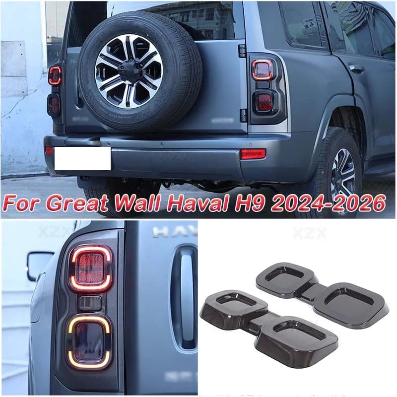 For Great Wall Haval H9 2024-2026 Car Tail Light Cover Smoked Black Taillight Protective Cover Auto Exterior Styling Accessorie