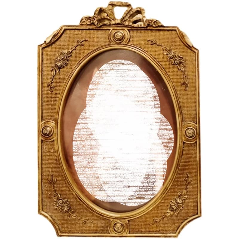 French Retro Court Style European Wall Hanging  Bow Decorative Painting Golden Resin Picture Frame
