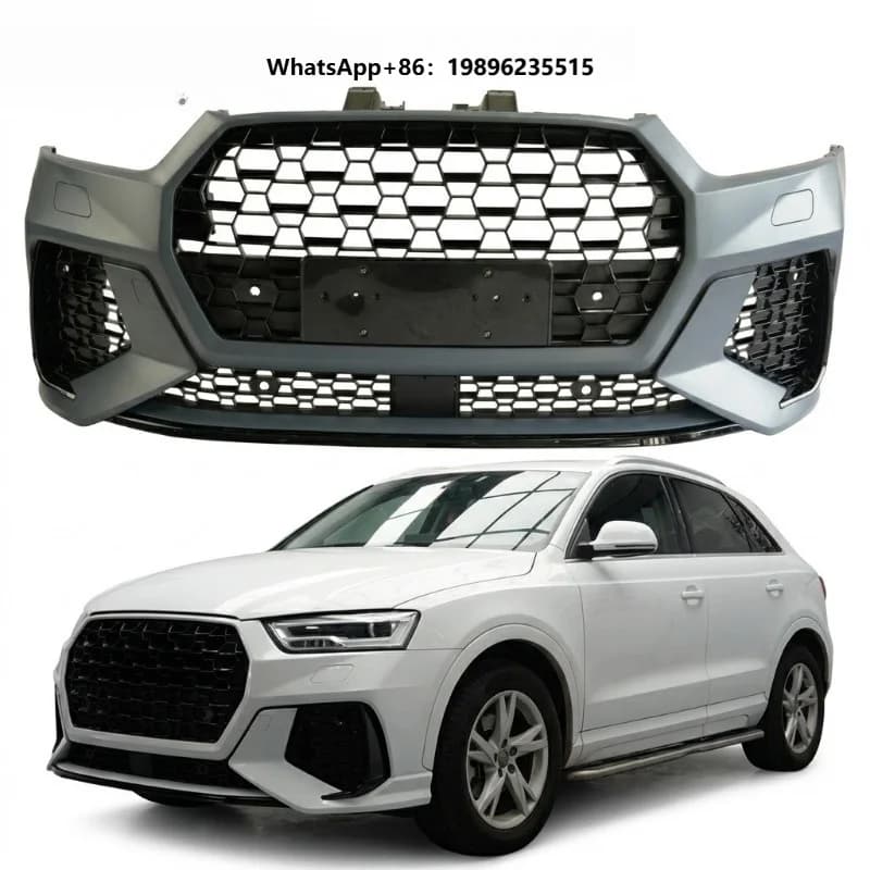 Car Q3 SQ3 8U Upgrade Facelift RSQ3 F3 Style Front Bumper Body Kits with Honeycomb Grill