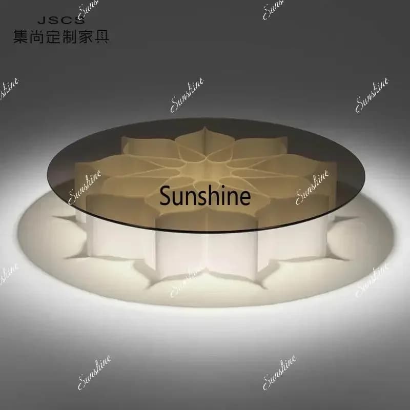 Modern simple hotel villa club small apartment coffee table round*/
