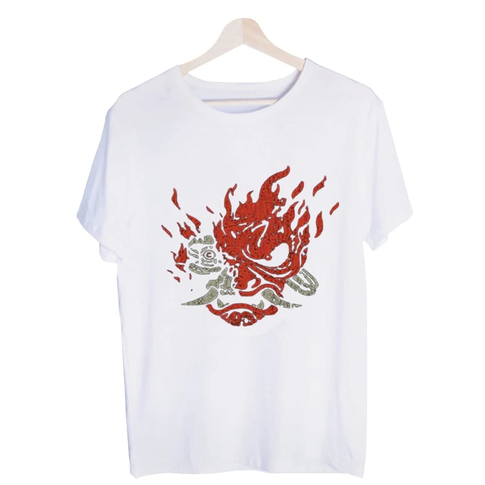Men's Flame and Skeleton Graphic Tee, Short Sleeve Crew Neck T-Shirt for Casual Streetwear and Daily Outfits