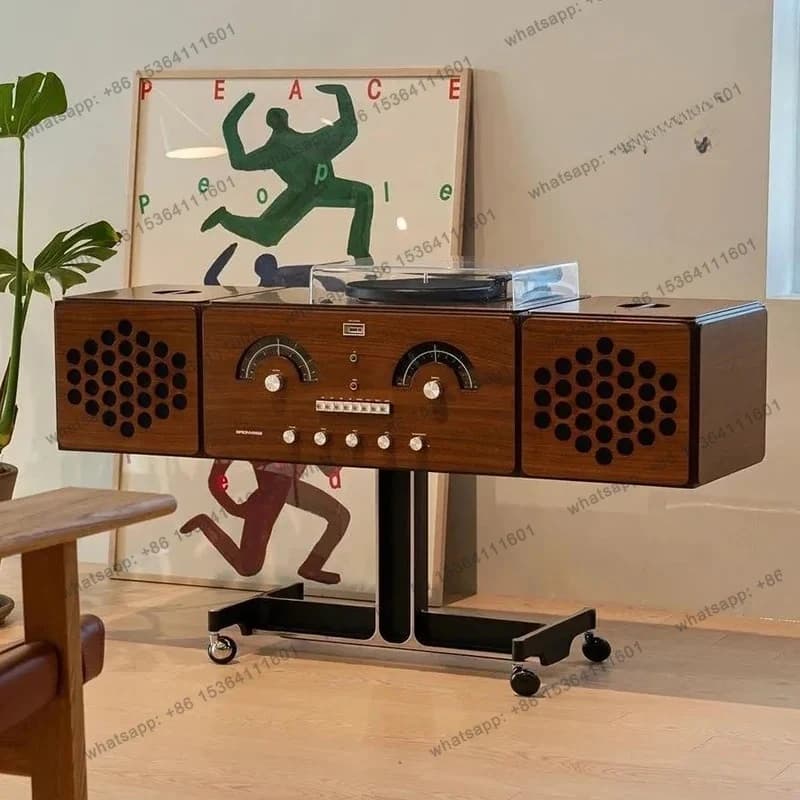 yj21 Medieval high-footed TV cabinet French solid wood living room household small apartment floor-to-ceiling TV cabinet