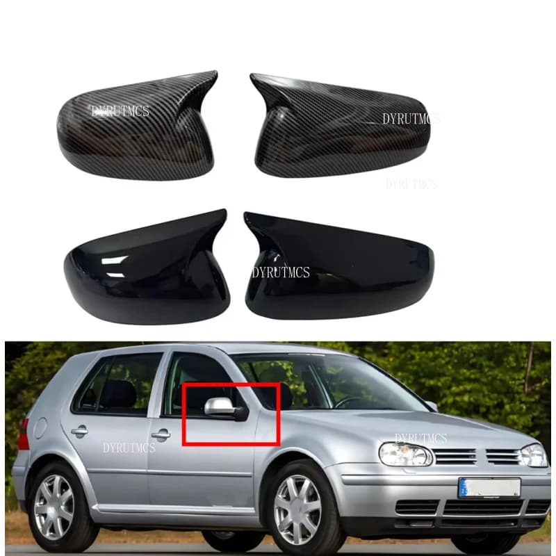 Fit For Volkswagen VW Golf MK4 2002 2003 -2005  Car Rearview Side Mirror Cover Wing Cap Sticker Rear View Case Trim Carbon Fiber