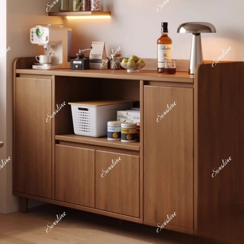 Dining side Shelves living room against the wall integrated home kitchen miscellaneous items Retro tea cabinet