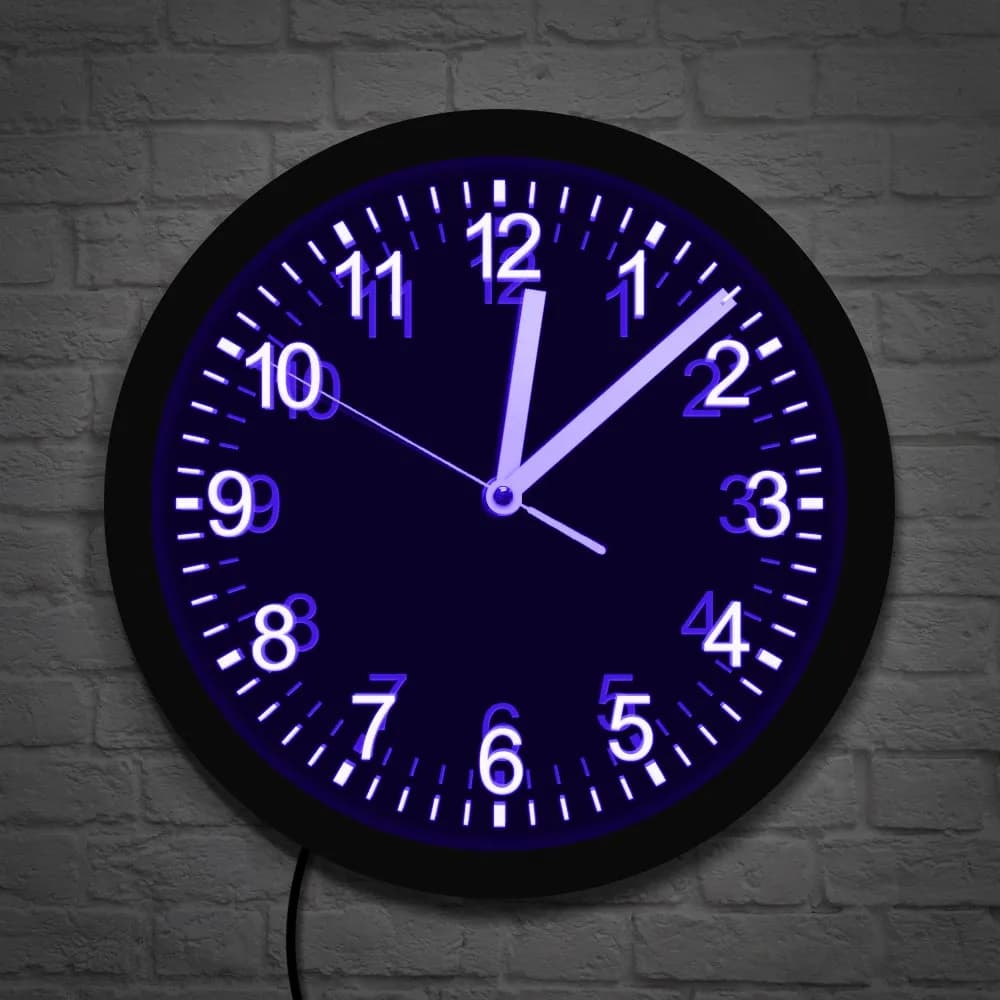 Modern Design LED Lighting Wall Clock Silent Mechanism Luminous Acrylic LED Edge Lit Wall Clock Living Room Wall Light Art Decor