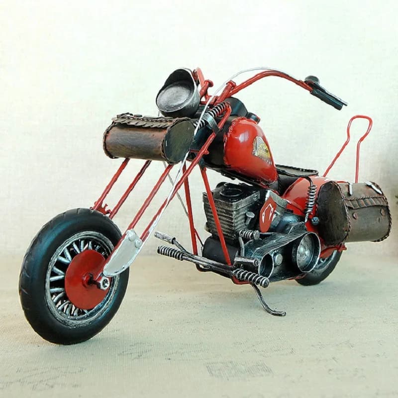 Large Vintage Off-Road Vehicle Model Handmade Metal Motorcycle Model Coffee Restaurant Shelf Window Decoration Ornaments