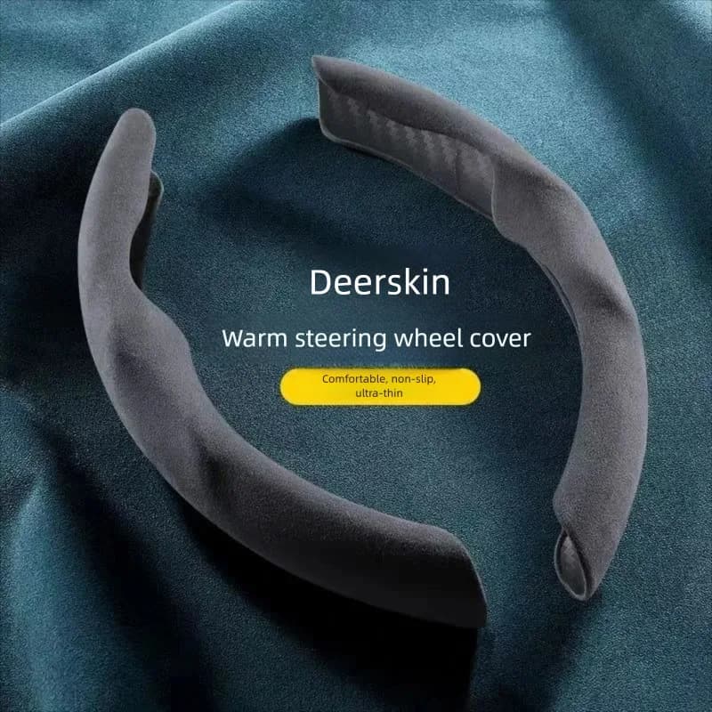 Suede Steering Wheel Cover for Genesis G70 G80 G90 GV60 G70 G80 - Non-Slip Sweat-Absorbent Universal Type