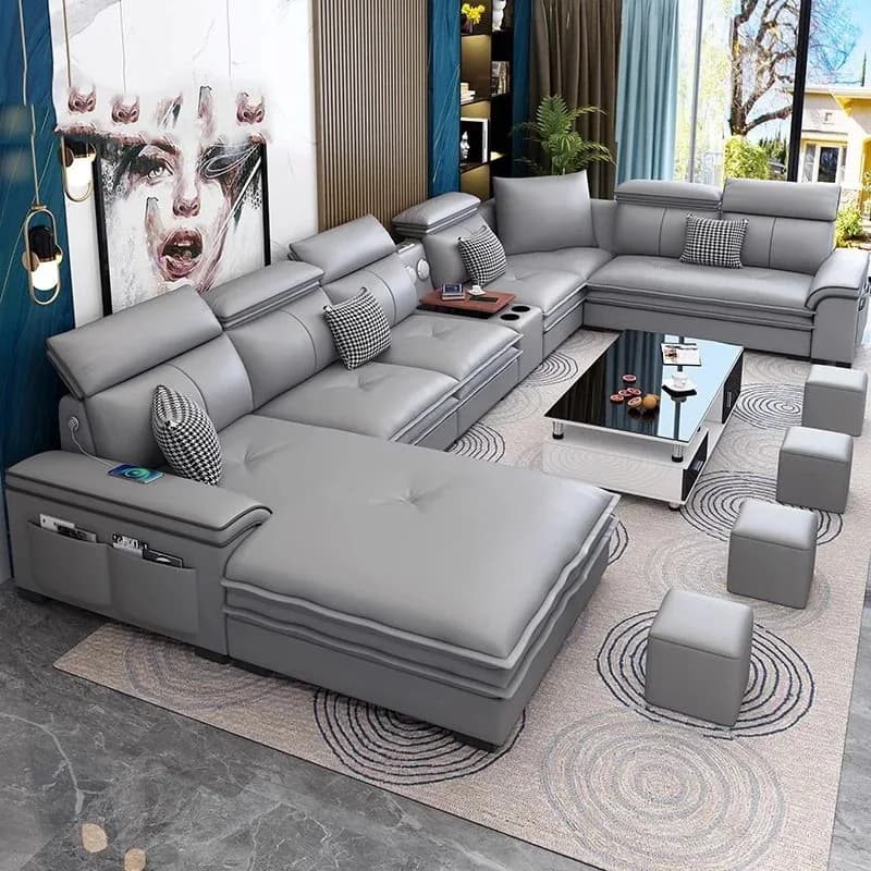 Modern Relaxing Living Room Sofas Lazy Couch Leather Nordic Cheap Floor Living Room Sofas Creative Divano Space Saving Furniture