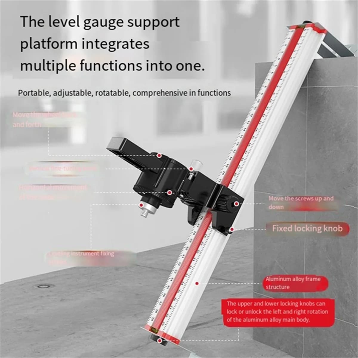 Laser Level Wall Mount Bracket Adjustable Multi-Functional Bracket for Rotating Laser Leveling Support Bracket 40cm