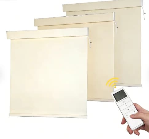 Motorized Roller Blinds Remote Control Automatic Lifting Window Shades for Home Office Use