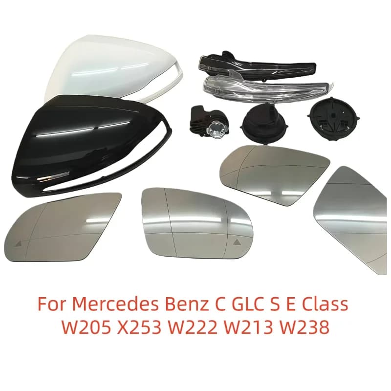 Car Rear Mirror Glass Cover Frame Turn Signal Light Caps Shell LHD For Mercedes Benz C GLC S E Class W205 X253 W222 W213 W238