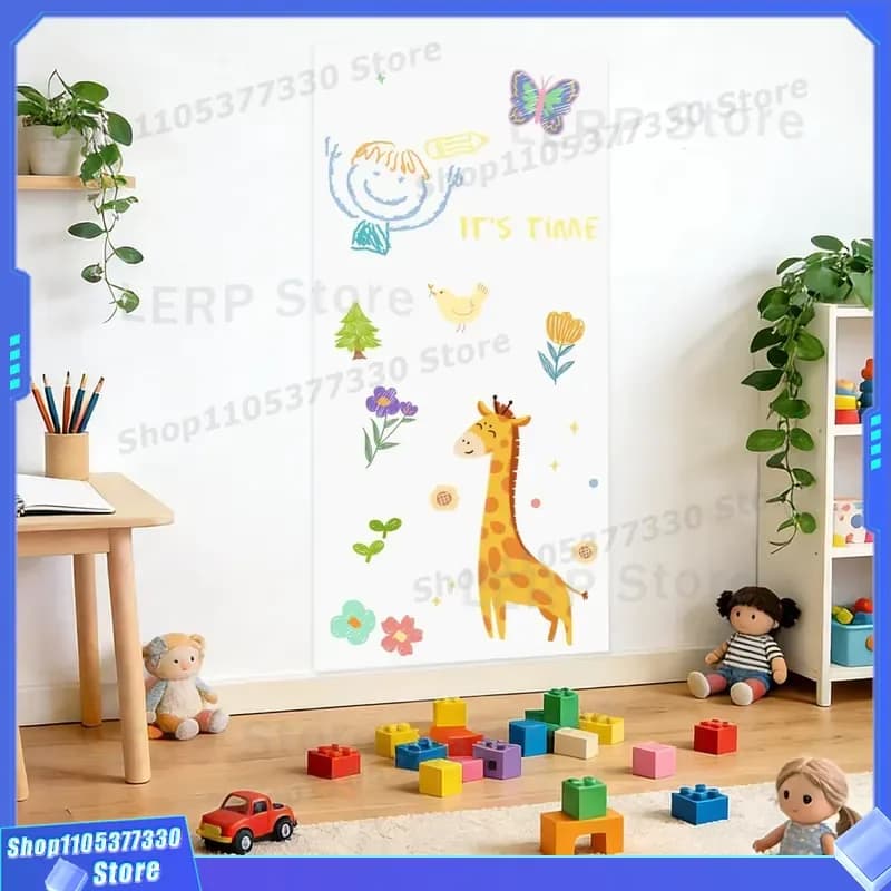Removable Magnetic Soft Whiteboard Wall Sticker for Pets Reusable Writing Surface Erasable Message Board Home Office Decor