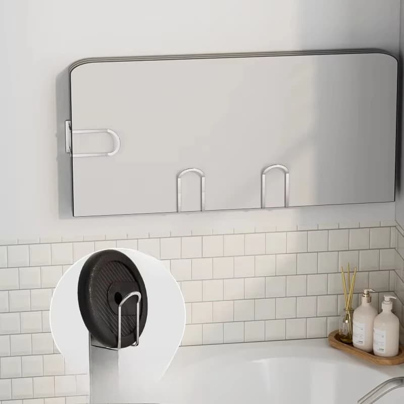 Magnetic bathroom hook rack with multi-hook design, metal hook for vertical storage, towel robes and accessories