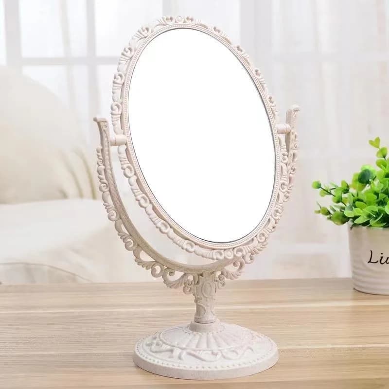 Retro Decorative Mirrors Desktop Makeup Mirror Heart Double Sided Beauty Dressing Mirror Bedroom Home Decoration