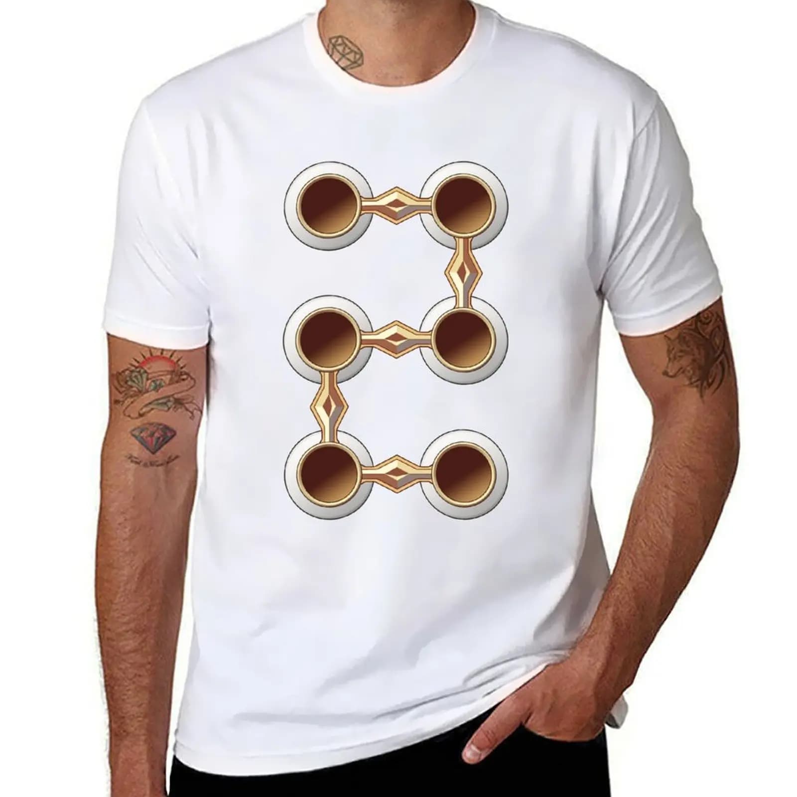 Tabula Rasa 6 link chest for POE with this Tabula Rasa Distressed Vintage Retro T-Shirt Casual All Match Short Sleeve T-Shirt
