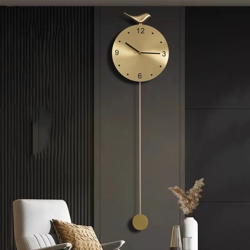 Design Creative Wall Clocks Minimalist Fashion Peacock Nordic Clock Wall Vintage Living Room Luxury Horloge Ornaments Home Decor