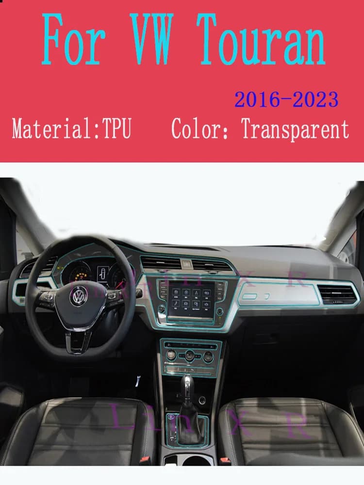TPU For Volkswagen Touran 2016-2021 Car Interior Center console Transparent Protective film Anti-scratch Repair film Accessories