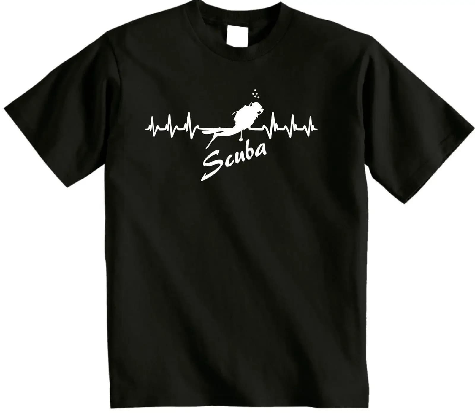 It's My HeartBeat Scuba Diving Scuba Diver T-Shirt 100% Cotton O-Neck Summer Short Sleeve Casual Mens T-shirt Size S-3XL