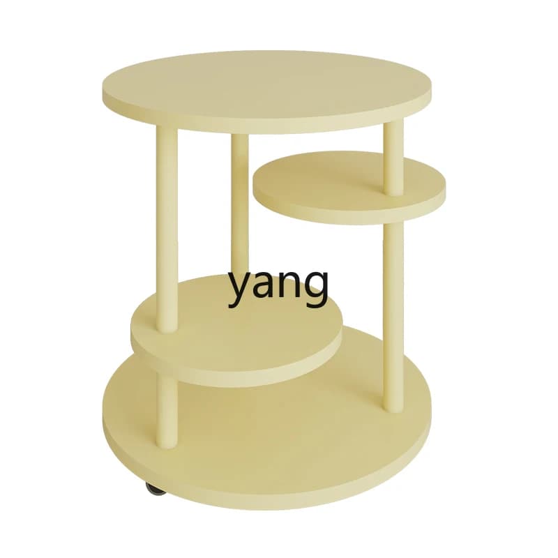 LMMCoffee Table Bed Sofa Side Movable Corner Table Storage Rack