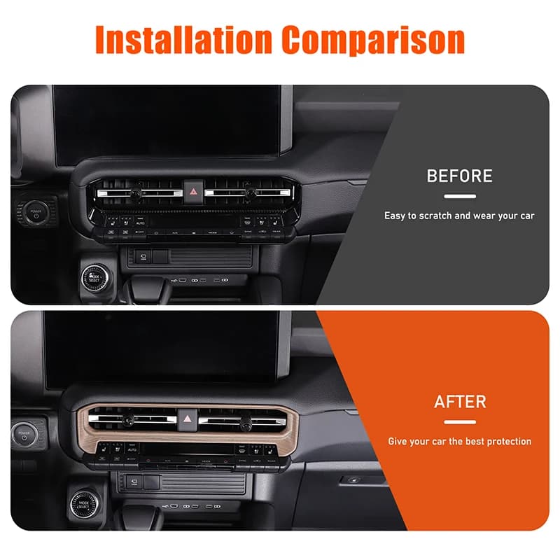 ABS black For Toyota Land Cruiser Prado 250 LC250 2024+  Car center control air outlet decorative frame sticker car accessories
