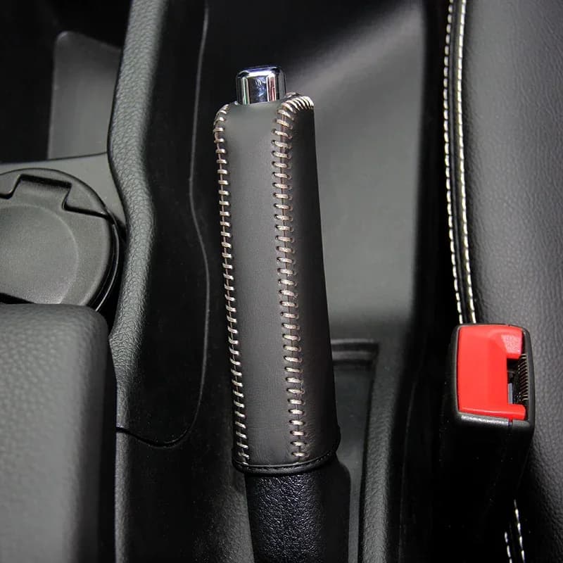 LS AUTO Top genuine leather Case for handbrake For Nissan Qashqai T70 hand brake cover top layer leather cover handbrake