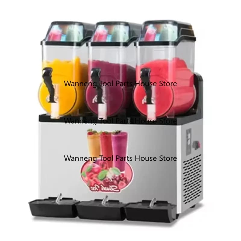 Commercial Stainless Steel Slush Machine Slushy Frozen Beverage Dispenser Three Bowls Frozen Drink Slush Machine