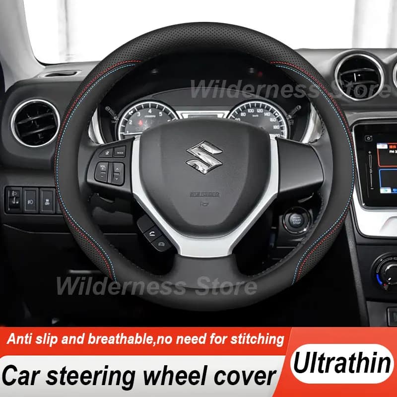 Leather Car Steering Wheel Cover For Suzuki Fronx 2023 2024 2025 2026 Anti slip Auto Steering Wheel Suzuki Fronx Accessories