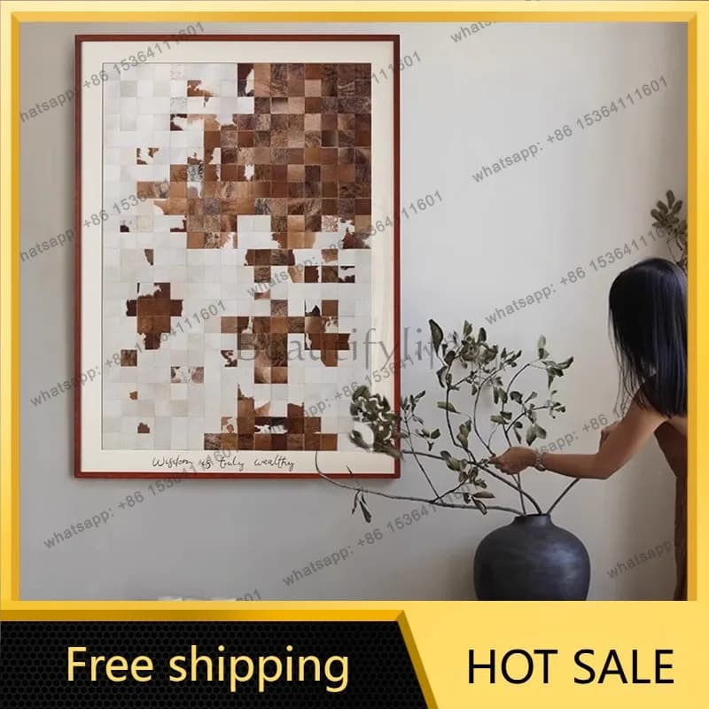 LJY Modern Light Luxury Living Room Sofa Feature Wall Decorative Painting High-End Design