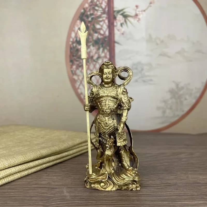 Brass ornaments of the two gods Yang Jian and Xiangtian, statues of the Immortal Saint for worship, Xiangtian Dog, and the Gener