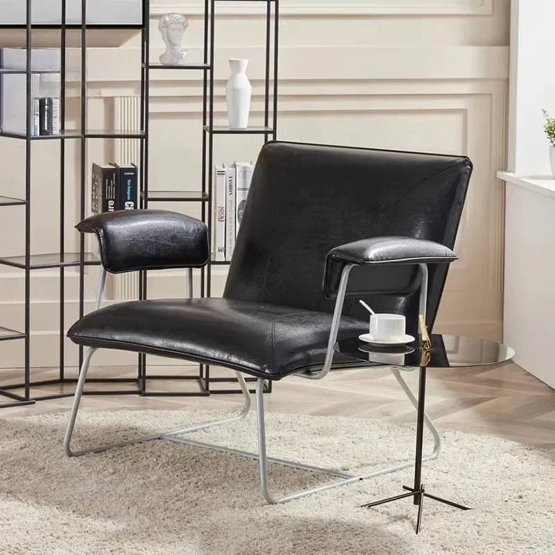 Nordic style single seat accent armchair removable metal leg family hotel lounge chair furniture bedroom living room