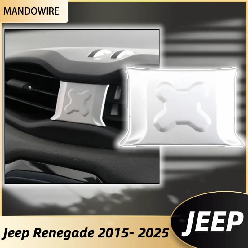 Aluminum Alloy Car Central Air Outlet Trim Sticker For Jeep Renegade 2015-2025 Car Styling Interior Decoration