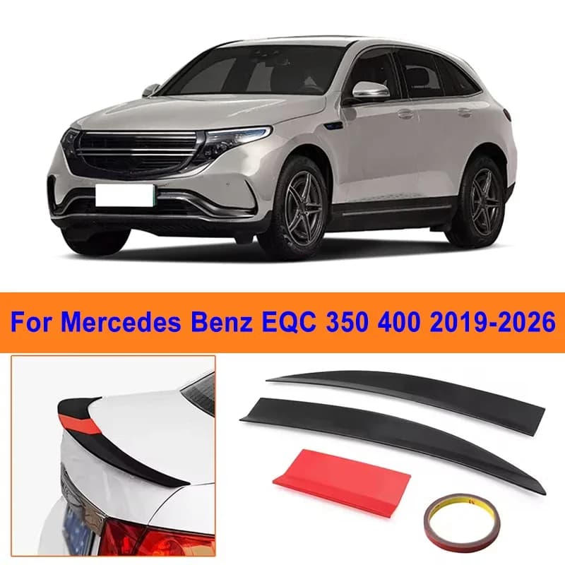 For Mercedes Benz EQC 350 400 2019-2026 3-Section ABS Rear Trunk Spoiler 115-125cm Adjustable Sports Decor Top Wing Car Parts