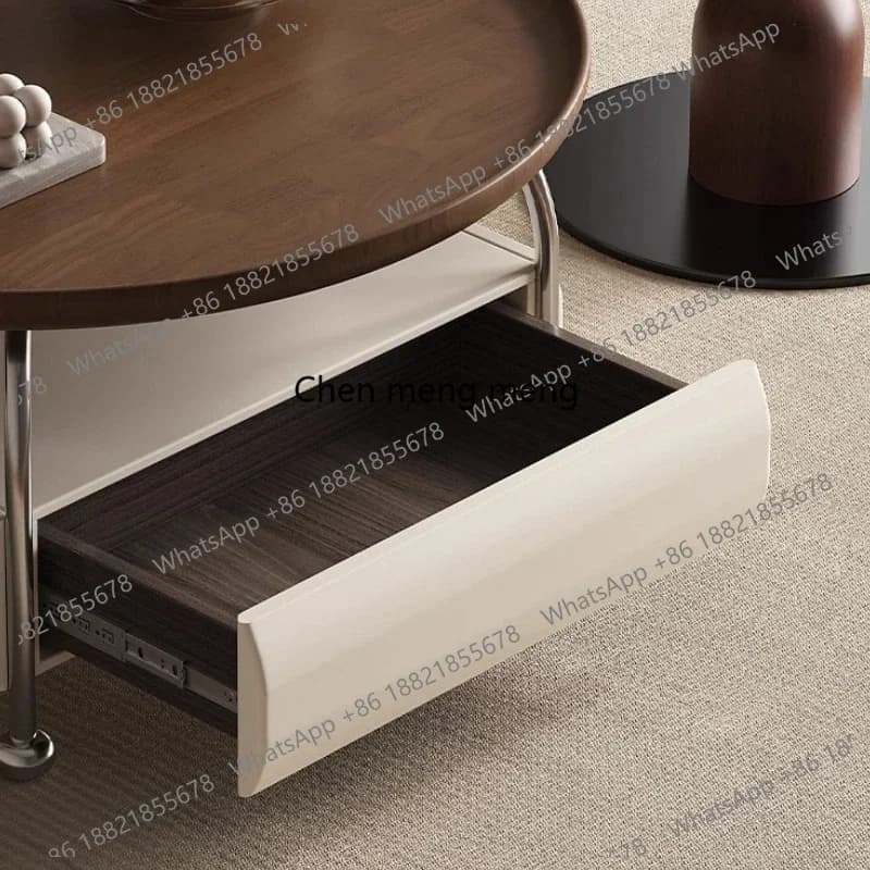 N138  Cream Acrylic Coffee Table Small Apartment Designer French Coffee Table Wabi Sabi Medieval Living Room Furniture Salongbor