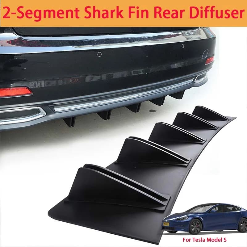 For Tesla Model S Shark Fin Rear Diffuser Split Chassis Spoiler Auto Aerodynamic Parts Aerodynamic Modification